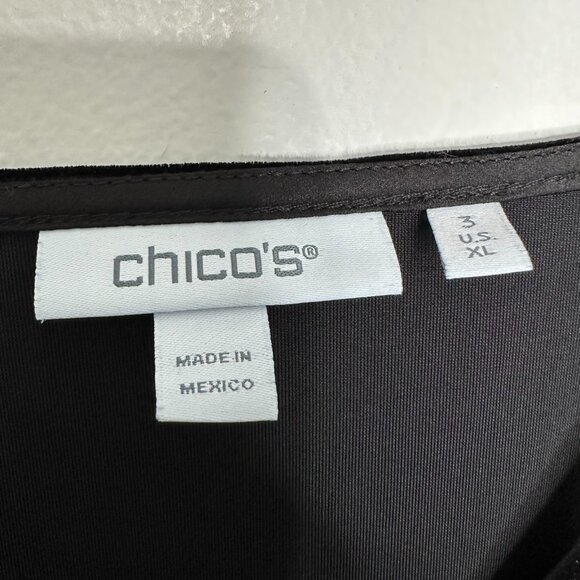 Chicos Black Velvet Cowl Neck Top XL - Picture 3 of 10